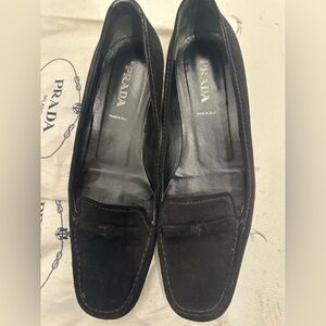 Prada Women’s Black Suede Loafers